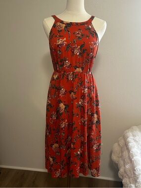 Torrid Orange Halter Sundress Midi
